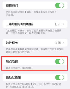 宜章苹果授权维修站分享iPhone轻点无法唤醒怎么办 