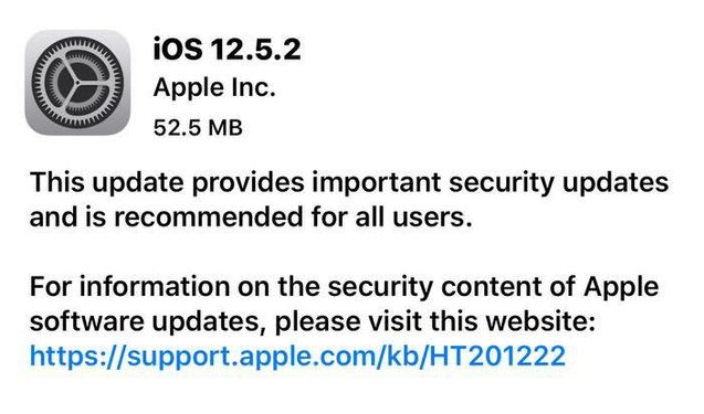 宜章苹果手机维修分享iOS12.5.2发布，建议所有老苹果用户安装 